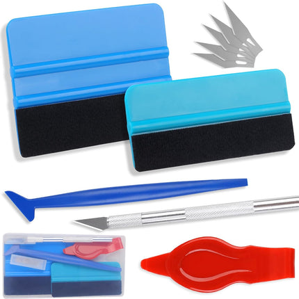 10PCS Window Tint Tools Kit – Vinyl Wrap, Felt Squeegee, Micro Squeegee, Craft Knife