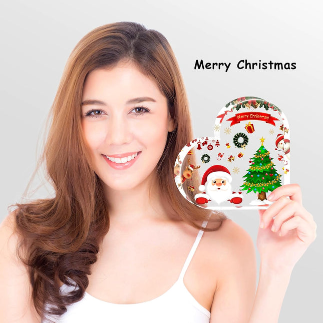 Christmas Indoor Decorations – Acrylic Heart Decor for Office Desk, Table & Mantle