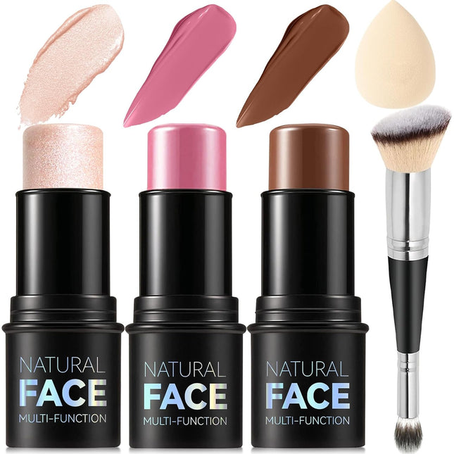 3-Piece Contour Stick Kit – Highlighter, Blush & Bronzer, Light-Medium