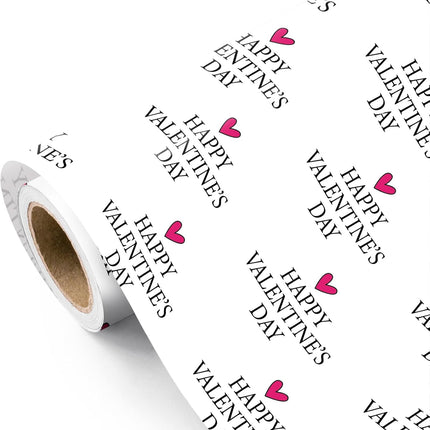 Valentine’s Day Wrapping Paper Roll: Sweet Heart Design, 17” x 16.5’ for Gifts