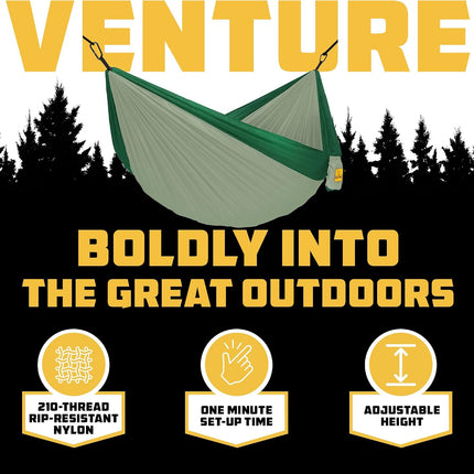 Camping Hammock 500Lbs Portable with Tree Straps, Single or Double, Hiking Gear