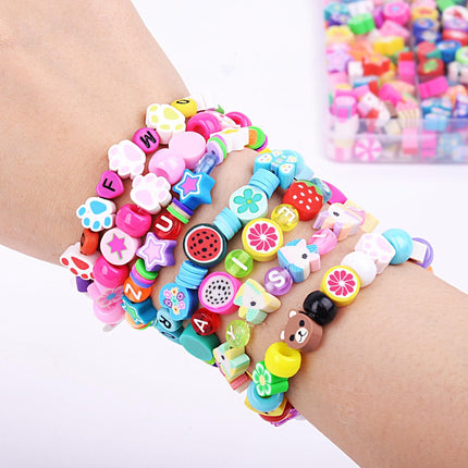 1000PCS Polymer Clay Beads Kit 24 Styles for Bracelet Jewelry Making DIY