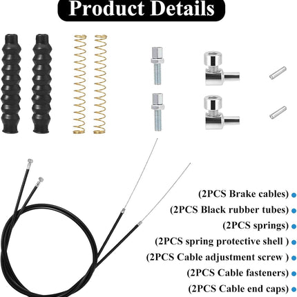 2-Pack Rollator Brake Cable Replacement Kit, 41" Cables for Wheelchair & Walker