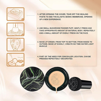 Mushroom Head Air Cushion CC Cream – Moisturizing, Brightening, Natural Tone