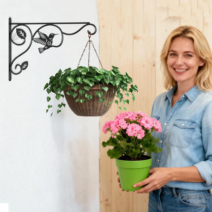 2-Pack 12" Plant Hooks – Black Metal Hangers for Indoor & Outdoor Use