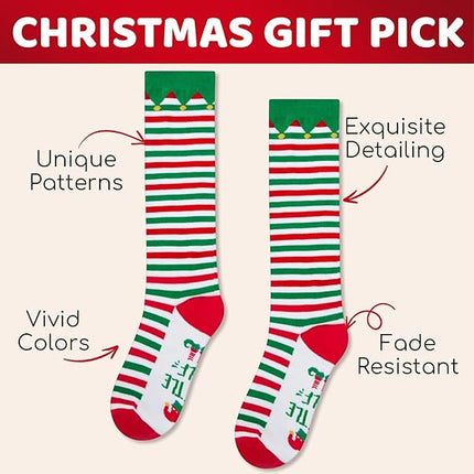 Festive Holiday Knee-High Socks for Men and Women Secret Santa Gift