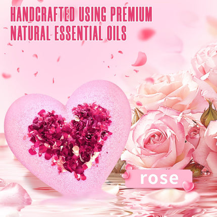 Handmade Heart Bath Bombs – XXL Easter Basket Stuffers for Women & Teens