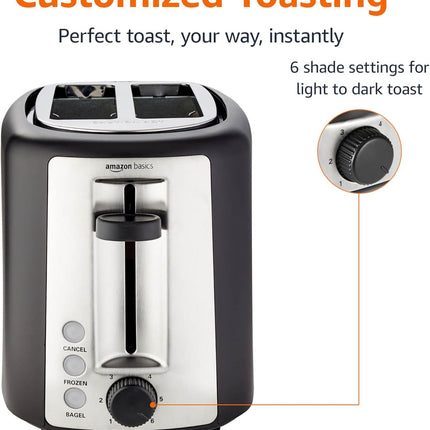 2-Slice Toaster with Bagel Function, Defrost, Cancel Buttons & Crumb Tray