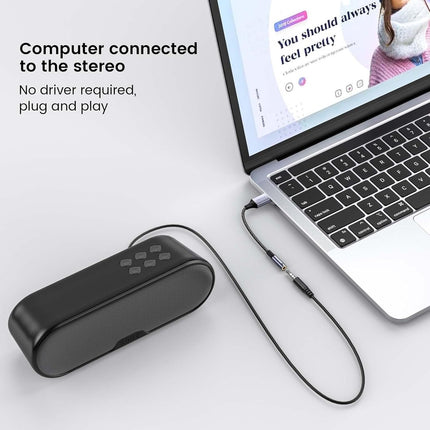 USB to 3.5mm Audio Adapter External Sound Card for Headset Mic PC Laptop