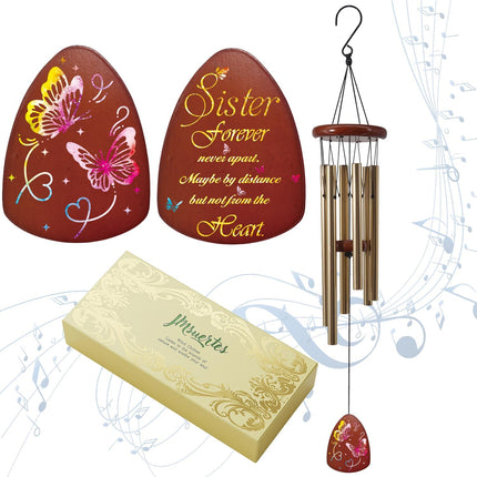 Sister Gift Wind Chimes, Butterfly Birthday & Wedding Gift for Sister-in-Law