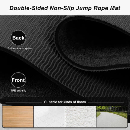 Jump Rope Mat 71x24in, Non-Slip Shock Absorbing Exercise Mat for Home Gym