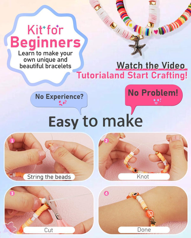 5000PCS Polymer Bracelet Kit – DIY Jewelry Making for Kids Age 6–13