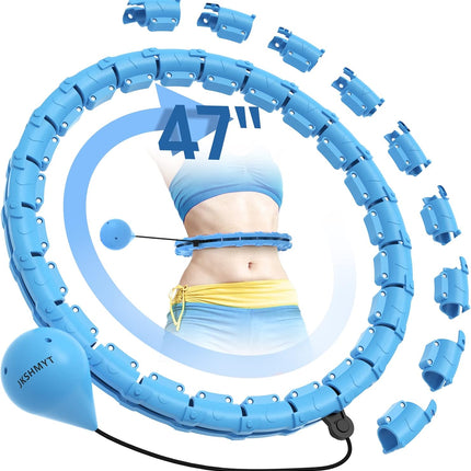 Weighted Hula Hoop for Adults: 47-Inch Fitness Hoop for Weight Loss & Beginners