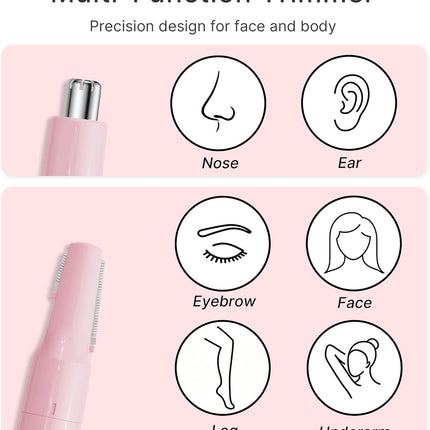 Dual-Blade TB-1458 Trimmer for Men & Women – Face, Body, Eyebrow, Nose Groomer