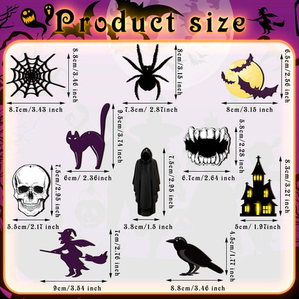30-Piece Halloween Wooden Hanging Ornaments, Pumpkin Witch Skull Spider Tree Decor