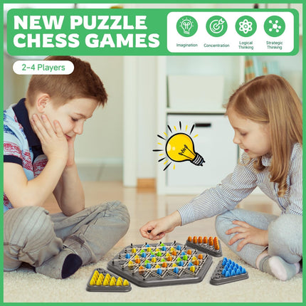 Chain Triangle Strategy Game 2-4 Player Family Board Game for All Ages