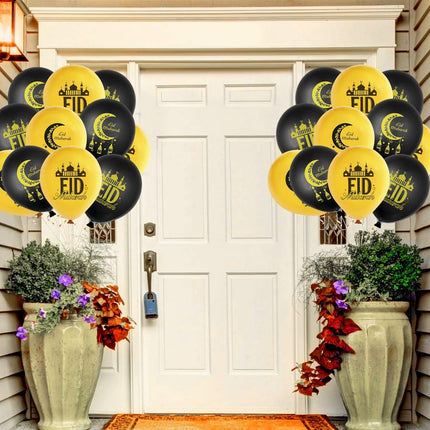 20PCS Eid Mubarak Latex Balloons Festive Print Party Decorations