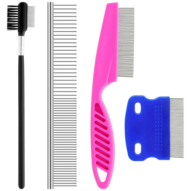 Pets Grooming Comb Kit – 2-in-1 Tear Stain Remover, Knots & Crust Mucus for Dogs