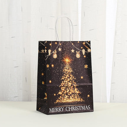 24 Pack Black Gold Christmas Gift Bags – Xmas Treat Bags with Handles
