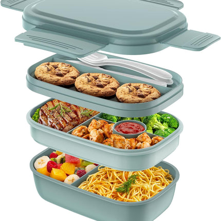 Modern Bento Lunch Box for Adults Leak Proof Stackable Food Container Set