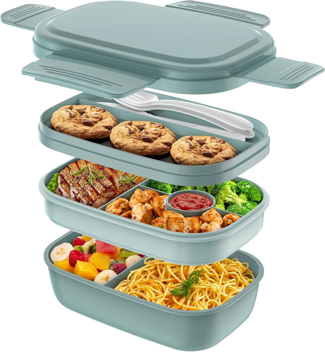 Modern Bento Lunch Box for Adults Leak Proof Stackable Food Container Set
