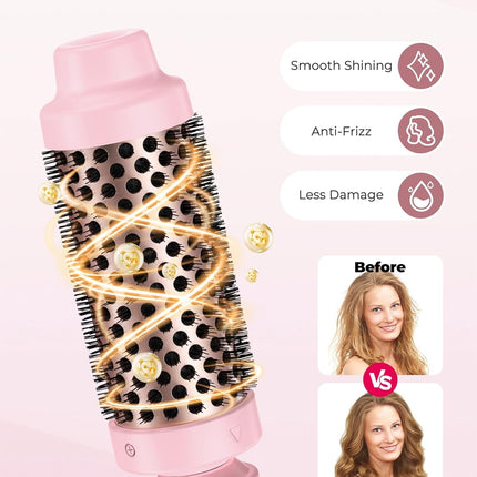 3PCS Interchangeable Curling Iron Set with Ceramic Hot Brush for Hair
