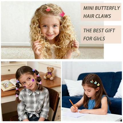 54PCS Mini Butterfly Hair Clips, Gradient Y2K 90s Fairy Claw Clips for Girls & Women
