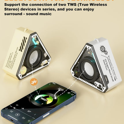 Feixg Mini Portable Bluetooth Speaker – TWS Dual Pairing, LED Lights & Lanyard, Outdoor/Home Use