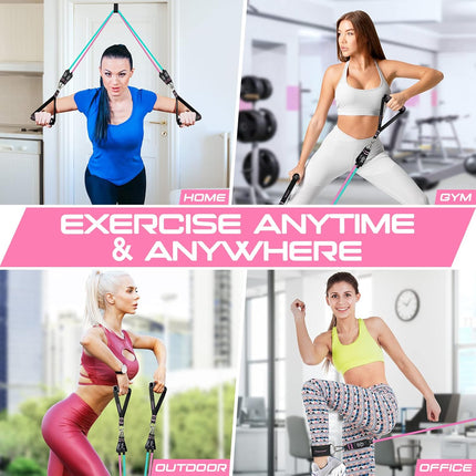 150LBS Resistance Bands Set – Workout Bands with Handles & Ankle Straps for Exercise