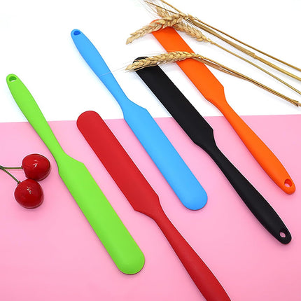 5PCS Silicone Jar Spatulas, Long-Handle Sourdough, Cake Cream & Butter Scrapers