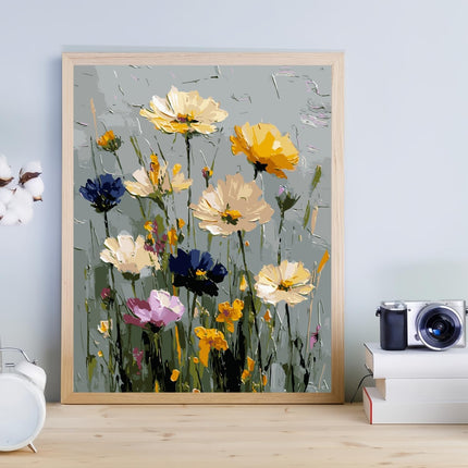 Wildflower Paint by Numbers Kit for Adults, 16x20in Canvas, DIY Acrylic Painting