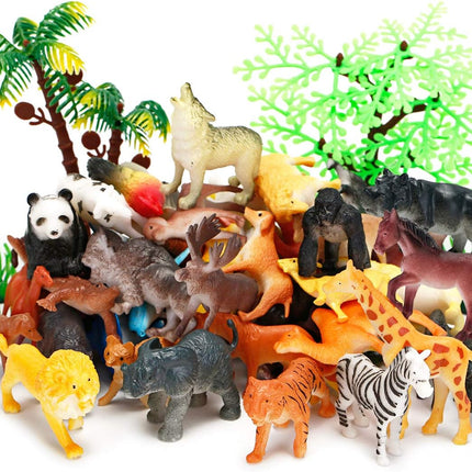 52-Piece Mini Animal Figurines – Safari & Jungle Toy Set for Kids