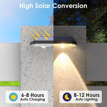 8 Pack Solar Fence Lights Outdoor IP65 Waterproof 3 Colour Modes 2700K 4000K 6000K