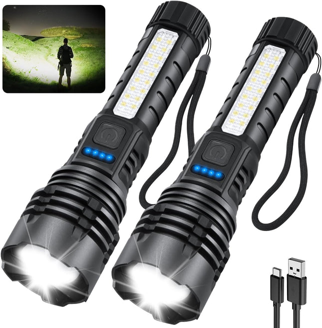 Rechargeable High Lumen Flashlight 7 Mode Super Bright LED Tactical Light