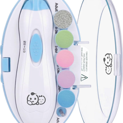 6-in-1 Baby Nail Trimmer with LED Light, Electric Nail File & Safety Pads