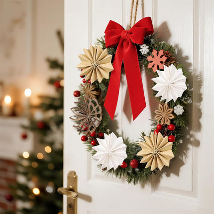 9pcs 3D Paper Christmas Hanging Decorations – Trees & Snowflakes for Home & Party