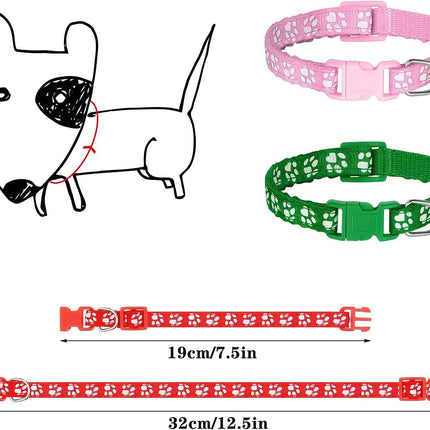 12-Pack Adjustable Puppy Collars – Soft Nylon Whelping ID Collars for Newborn Litter