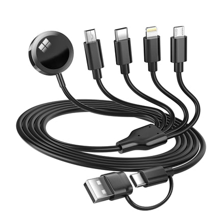 5-in-2 Multi Charging Cable – USB A/C to Lightning, Type-C, Micro & Wireless