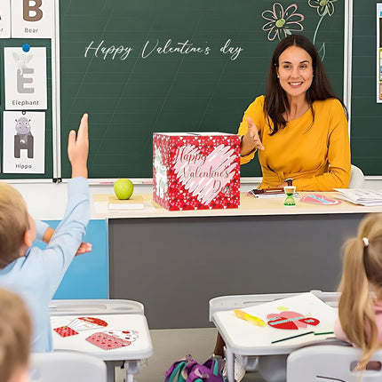 Valentine’s Cards Box for Kids: 30 Heart Cards & 5 Teacher Cards for Classroom Exchange