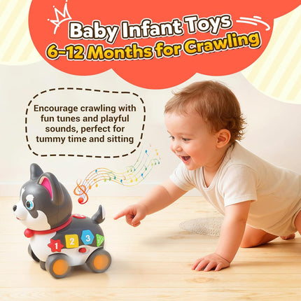 Baby Musical Puppy Toy – Walking, Crawling & Educational Toy for 6–18 Months