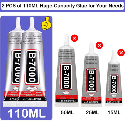 2PCS Rhinestone Adhesive Glue Kit with Dotting Pens Tweezers & Wax Pencil