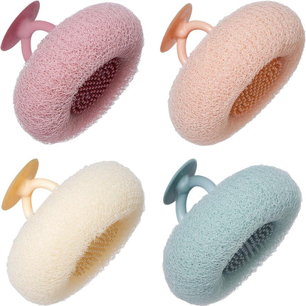 4PCS Super Soft Sunflower Loofah Sponges – Shower Mesh Body Cleaning Balls