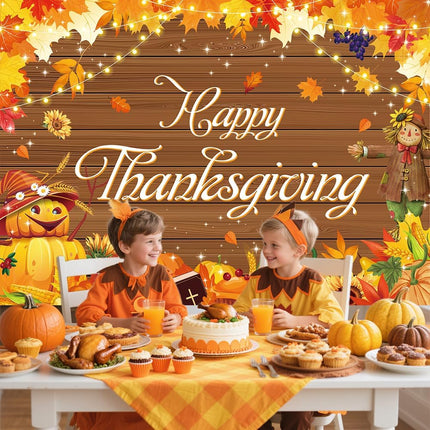Autumn Harvest Backdrop for Photos – Pumpkin, Fruit & Thanksgiving Decor