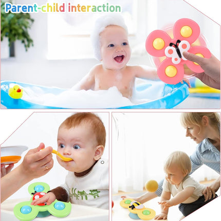 3PCS Suction Cup Spinner Toys for Babies – Sensory Fidget Spinners for Toddlers
