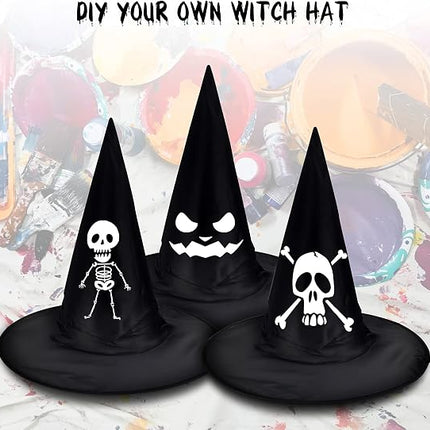 12-Piece Halloween Witch Hat Decor Set, 16 3D Bats, Spider Web & Creepy Cloth