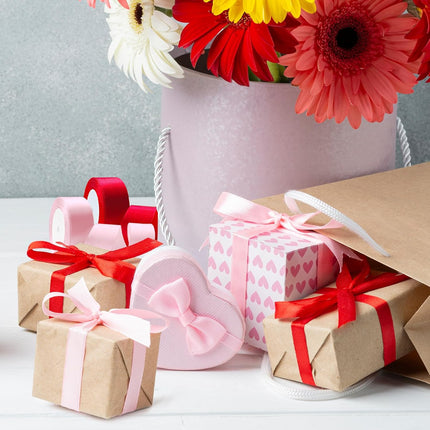 25 Yards Red Satin Ribbon 1.5 Inch Single Face Polyester Craft Gift Wrap