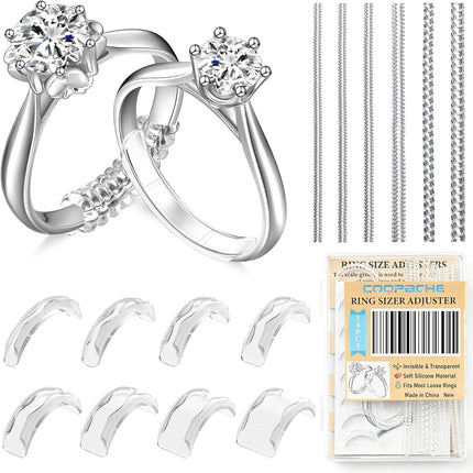 14PCS Ring Size Reducer Spacers for Women Men Loose Rings Transparent