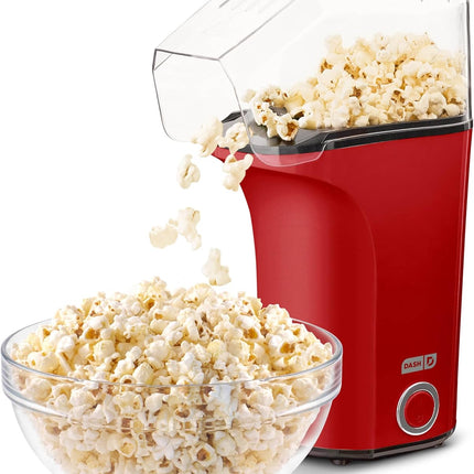 Fresh Pop Popcorn Maker – Air Pop, Oil-Free, 16 Cups, Red, Includes Guide