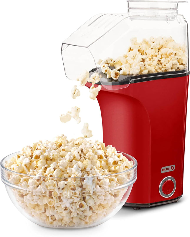 Fresh Pop Popcorn Maker – Air Pop, Oil-Free, 16 Cups, Red, Includes Guide