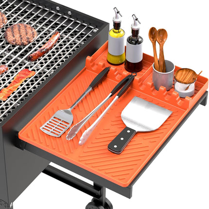 Orange Silicone Grill Mat for Blackstone & BBQ Griddles – Drip & Spatula Mat
